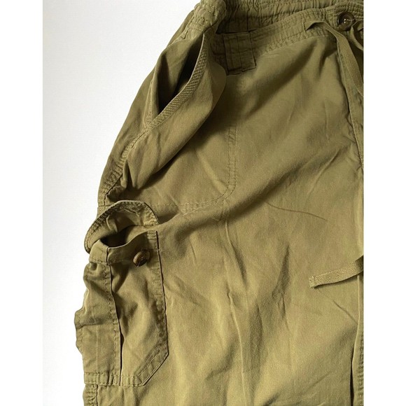 Liz Claiborne Capris 20W Olive Green Sloane Cargo Drawstring Waist Legs Lyocell - Picture 4 of 13